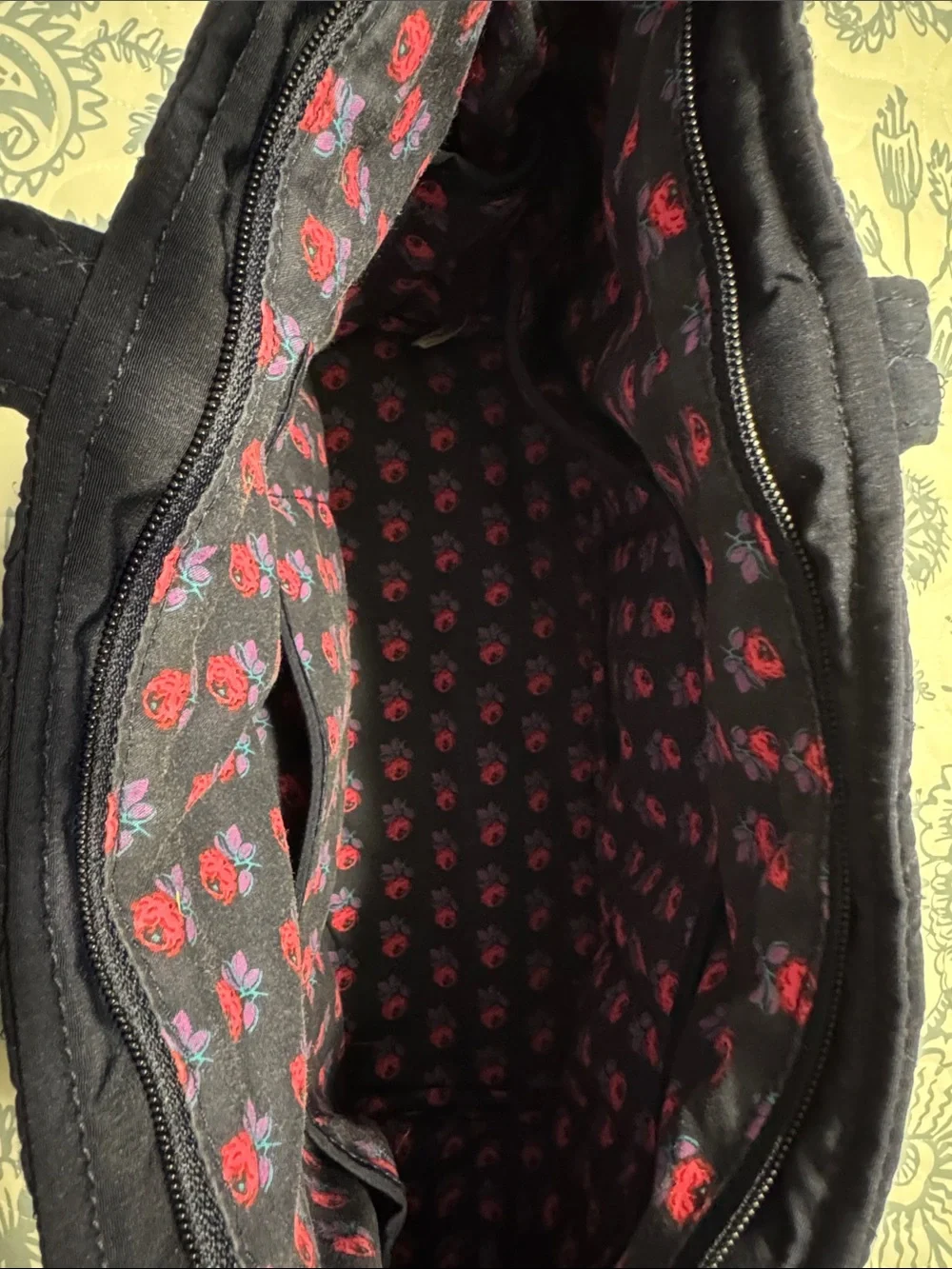 Vera Bradley Quilted Navy Purse with Wallet & ID Case